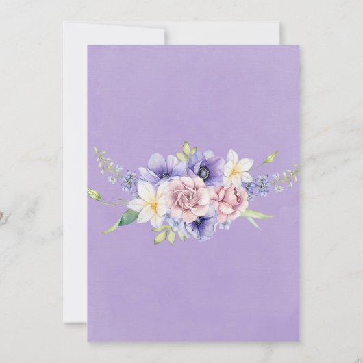 Invitation Wedding shower d'aquarelle violet violet (Dos)