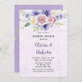 Invitation Wedding shower d'aquarelle violet violet (Devant / Derrière)