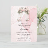 Invitation Wedding shower d'arc d'encre d'alcool rose (Debout devant)