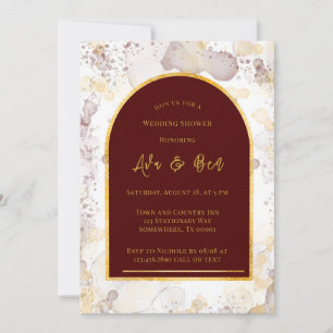 Invitation Wedding shower d'arche d'encre d'alcool Bourgogne 