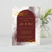 Invitation Wedding shower d'arche d'encre d'alcool Bourgogne (Debout devant)