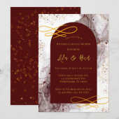 Invitation Wedding shower d'arche d'encre d'alcool Bourgogne (Devant / Derrière)