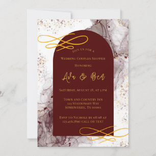 Invitation Wedding shower d'arche d'encre d'alcool Bourgogne 