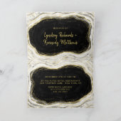 Invitation Wedding shower de Black White & Gold Geode Couple (Intérieur)