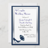 Invitation Wedding shower de Blue Football Couples (Devant)