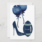Invitation Wedding shower de Blue Football Couples (Dos)