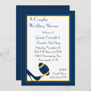 Invitation Wedding shower de Blue Football Couples