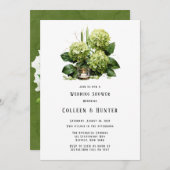 Invitation Wedding shower de bougie florale d'Hydrangea verte (Devant / Derrière)