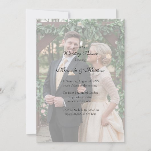 Invitation Wedding shower de bouquet de rose jaune-beurre (Devant)