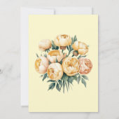 Invitation Wedding shower de bouquet de rose jaune-beurre (Dos)