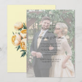 Invitation Wedding shower de bouquet de rose jaune-beurre (Devant / Derrière)