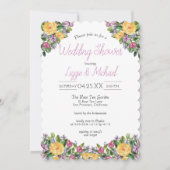 Invitation Wedding shower de bouquet floral en cascade (Devant)