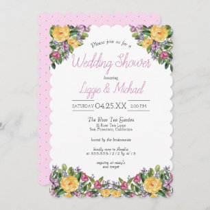 Invitation Wedding shower de bouquet floral en cascade