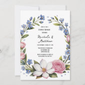 Invitation Wedding shower de bouquet floral romantique (Devant)
