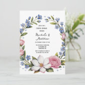 Invitation Wedding shower de bouquet floral romantique (Debout devant)