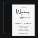 Invitation Wedding shower de calligraphie moderne minimaliste<br><div class="desc">Ce script de calligraphie moderne minimaliste invitation wedding shower décontractée est le choix idéal pour un mariage moderne et pour les couples qui apprécient le design minimaliste. Il présente un script audacieux et moderne et une typographie propre pour toutes les informations mariages. La couleur de l'arrière-plan est par défaut noire...</div>