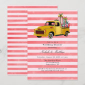 Invitation Wedding shower de camion Vintage de Noël (Devant / Derrière)