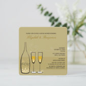 Invitation Wedding shower de Champagne d'or Bubbly (Debout devant)