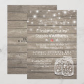 Invitation Wedding shower de cordes de pot en bois rustique M (Devant / Derrière)