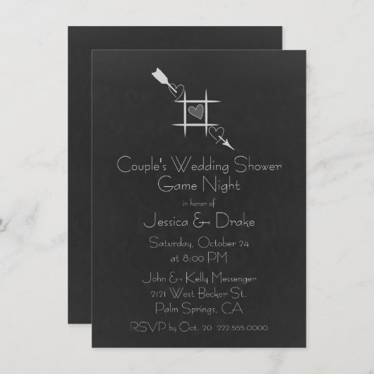 Invitation Wedding shower de Couple (Devant / Derrière)