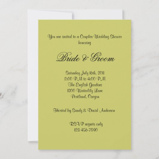 Invitation Wedding shower de couple moderne (Dos)