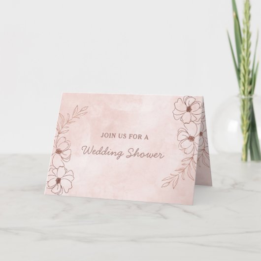 Invitation Wedding shower de Couple Rose et rose pâle (Devant)