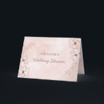 Invitation Wedding shower de Couple Rose et rose pâle<br><div class="desc">Rose et or Rose Flexible Flore Mariage à la frontière Design avec des fleurs dessinées à la main, des Feuilles et de l'aquarelle arrière - plan. A Chic and Modern Look for a spring or summer mariage, with soft color palette : Blush Pink, and rose gold faux foil details. Éléments...</div>