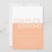 Invitation Wedding shower de couples de blocs colorés blancs (Devant)
