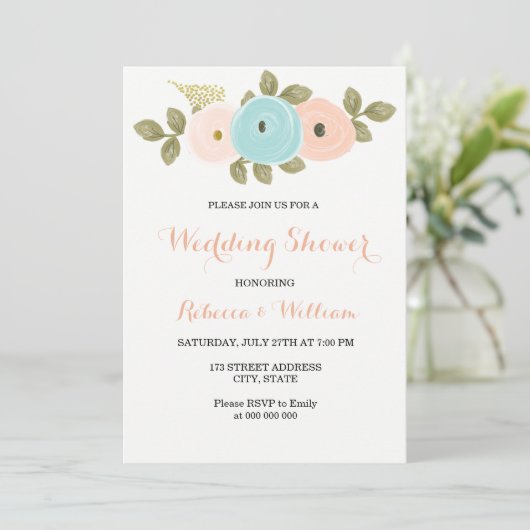Invitation Wedding shower de Couples de fleurs Swe (Debout devant)