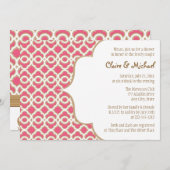 Invitation Wedding shower de couples de roses indien et de (Devant / Derrière)