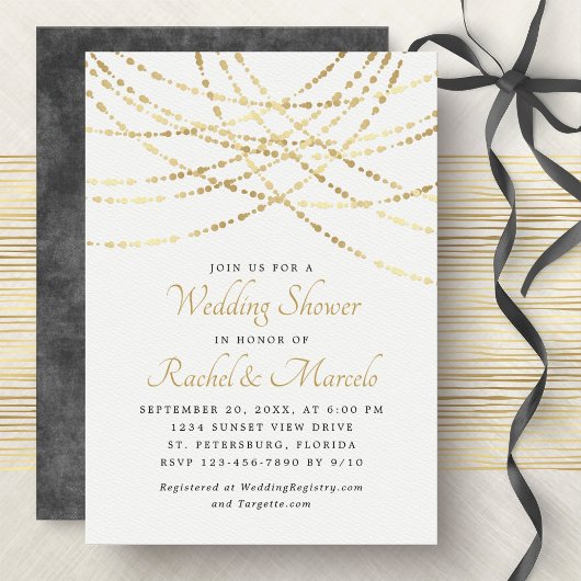 Invitation Wedding shower de couples élégants Gold
