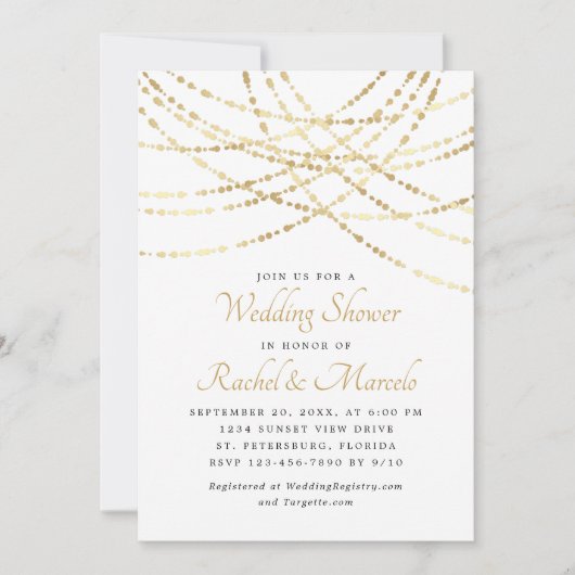Invitation Wedding shower de couples élégants Gold (Devant)