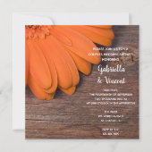 Invitation Wedding shower de couples en bois d'Orange Daisy e (Devant)