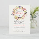 Invitation Wedding shower de couronne de Fleur sauvage de boi (Debout devant)