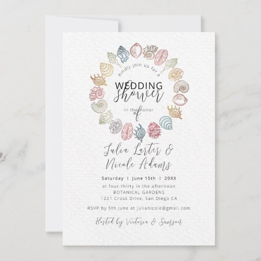 Invitation Wedding shower de courroie de bord de plage simple (Devant)