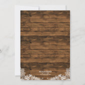 Invitation Wedding shower de dentelle et de bois d (Dos)