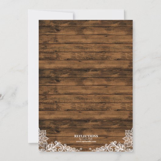 Invitation Wedding shower de dentelle et de bois d (Dos)