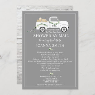 Invitation Wedding shower de détresse sociale Mail White Truc