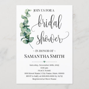 Invitation Wedding shower de douche nuptiale minimaliste verd