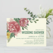 Invitation Wedding shower de fleurs florissantes (Debout devant)
