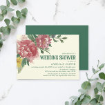Invitation Wedding shower de fleurs florissantes<br><div class="desc">Cette invitation à Wedding shower Fleurs en fleurs présente des feuilles verts avec des fleurs violettes jaunes, bleues et rougeâtres et le mot "Wedding shower" dans une typographie de style vintage en vert tout contre un arrière - plan jaune clair. Cette invitation comprend également un côté arrière vert solide correspondant....</div>