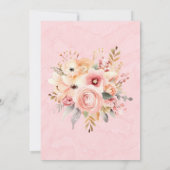 Invitation Wedding shower de fleurs rose et or chic (Dos)