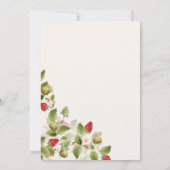 Invitation Wedding shower de fraise Fleur sauvage doux (Dos)