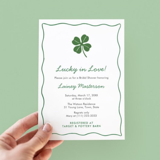 Invitation Wedding shower de Jour de la Saint Patrick moderne