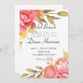 Invitation Wedding shower de la fête du jardin (Devant / Derrière)