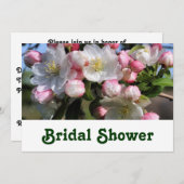 Invitation Wedding shower de la mariée à fleurs (Devant / Derrière)
