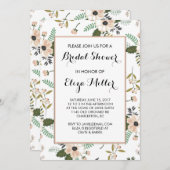 Invitation Wedding shower de la mariée de la flora (Devant / Derrière)