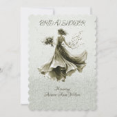 Invitation Wedding shower de la mariée ignorée Brown Monotone (Devant)