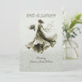 Invitation Wedding shower de la mariée ignorée Brown Monotone (Debout devant)