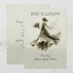 Invitation Wedding shower de la mariée ignorée Brown Monotone